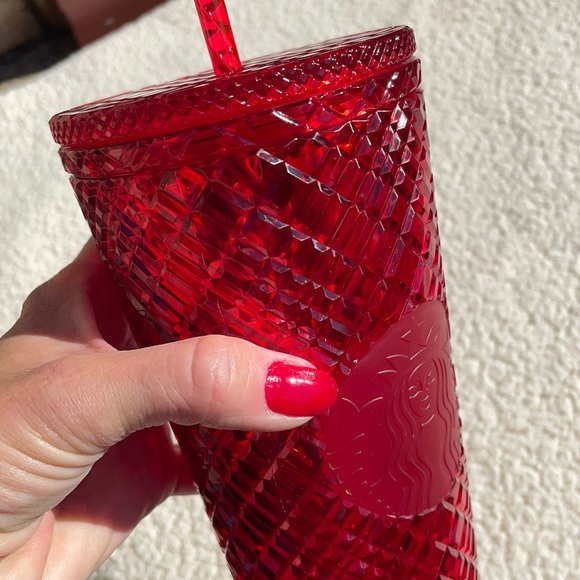 NEW Starbucks Venti Red Jewel Studded Holiday 2021 Cold Cup Tumbler - Picture 10 of 10